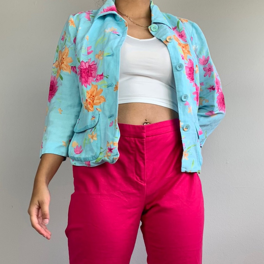 Pink and blue blazer